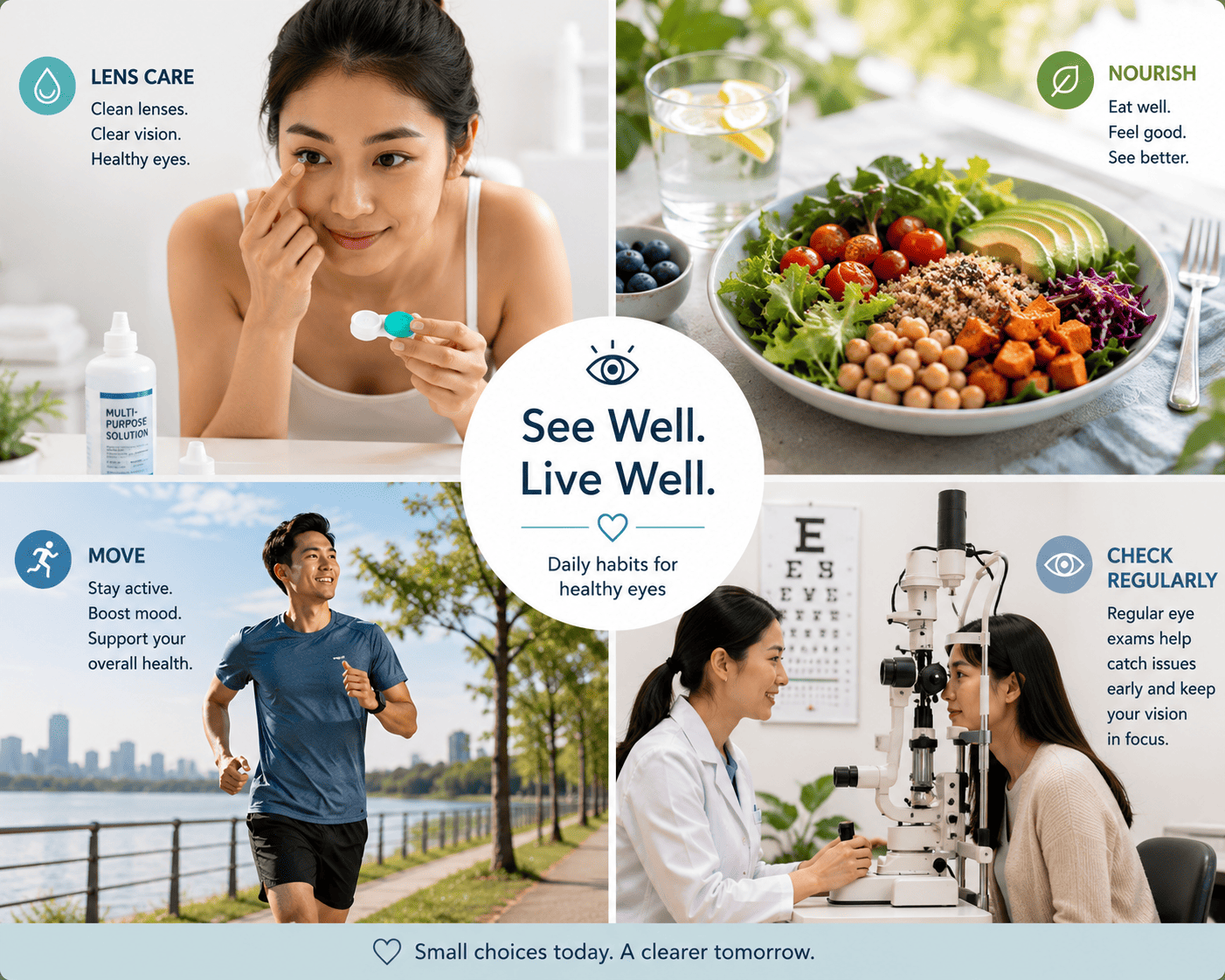 Healthy daily habits including sun protection